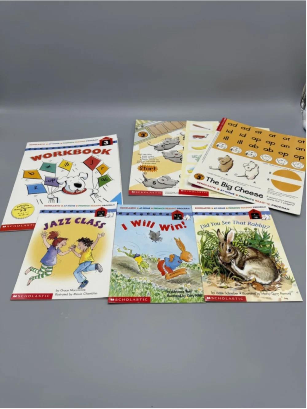 Scholastic At-Home Phonics Reading Program Step 3 Lot Workbook Readers Games
